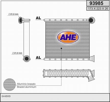 AHE 93985 - Теплообмінник, опалення салону autocars.com.ua