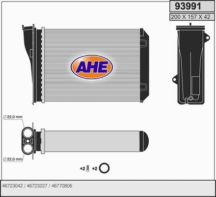 AHE 93991 - Теплообмінник, опалення салону autocars.com.ua