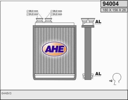 AHE 94004 - Теплообмінник, опалення салону autocars.com.ua