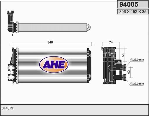 AHE 94005 - Теплообмінник, опалення салону autocars.com.ua