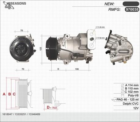 AHE 970038 - Компресор, кондиціонер autocars.com.ua