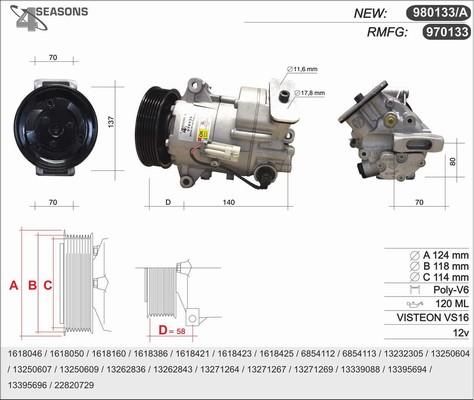 AHE 970133 - Компресор, кондиціонер autocars.com.ua