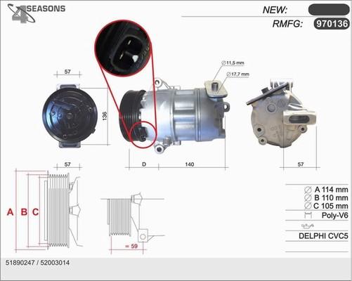 AHE 970136 - Компресор, кондиціонер autocars.com.ua