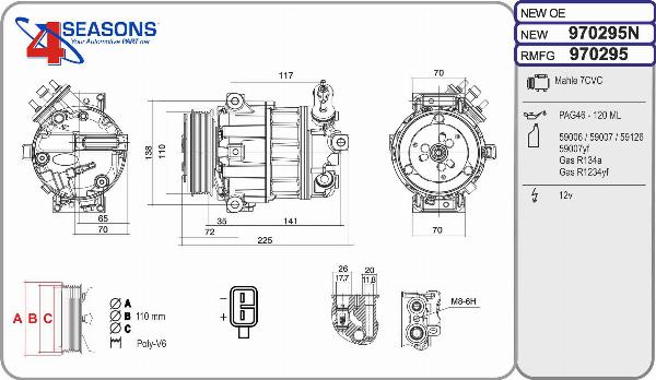 AHE 970295 - Компресор, кондиціонер autocars.com.ua