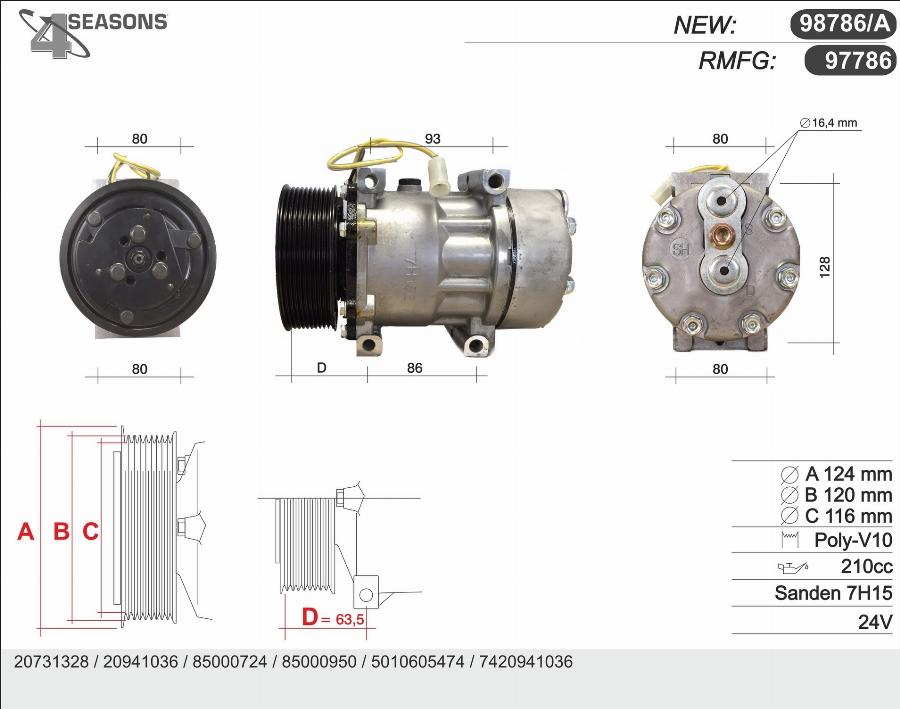 AHE 97786 - Компресор, кондиціонер autocars.com.ua