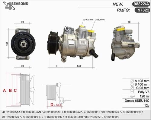 AHE 97822 - Компресор, кондиціонер autocars.com.ua