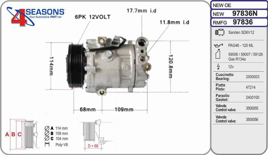 AHE 97836N - Компрессор кондиционера autodnr.net