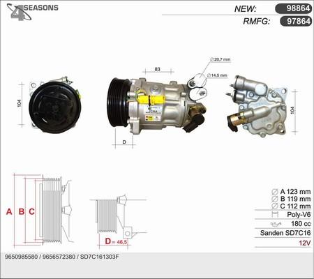 AHE 97864 - Компресор, кондиціонер autocars.com.ua