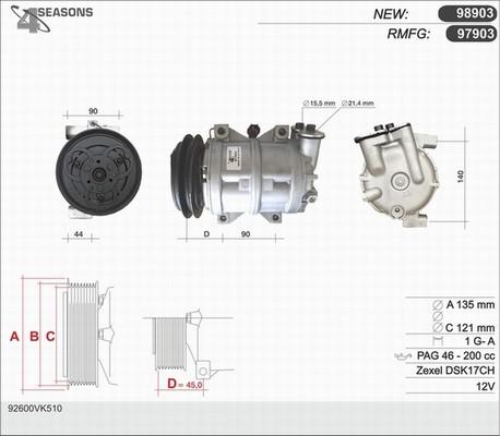 AHE 97903 - Компресор, кондиціонер autocars.com.ua