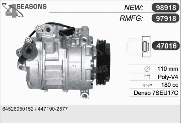 AHE 97918 - Компресор, кондиціонер autocars.com.ua