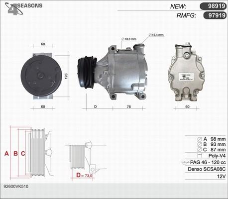 AHE 97919 - Компресор, кондиціонер autocars.com.ua