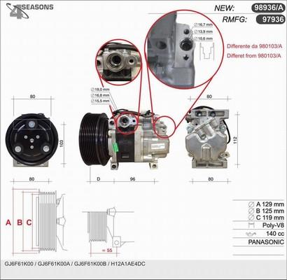 AHE 98936/A - Компресор, кондиціонер autocars.com.ua