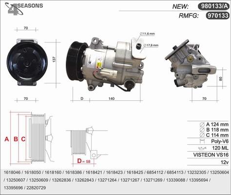 AHE 980133/A - Компресор, кондиціонер autocars.com.ua