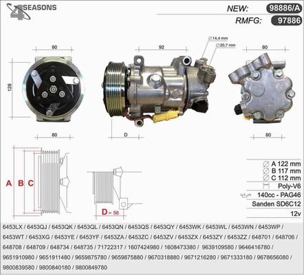 AHE 98886 - Компресор, кондиціонер autocars.com.ua