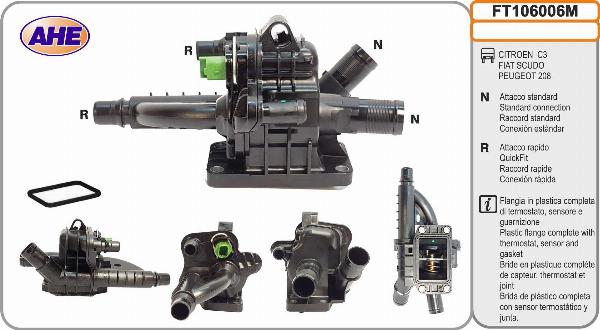 AHE FT106006M - Фланець охолоджуючої рідини autocars.com.ua