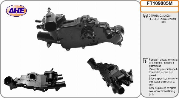 AHE FT109005M - Фланець охолоджуючої рідини autocars.com.ua