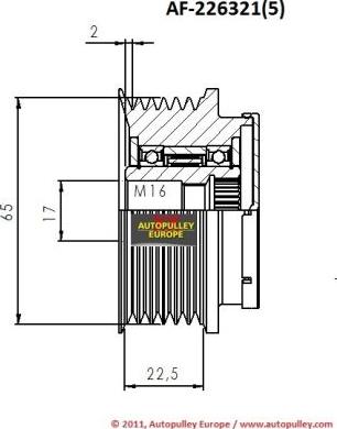 AINDE AF226321 - Шкив генератора, муфта autodnr.net