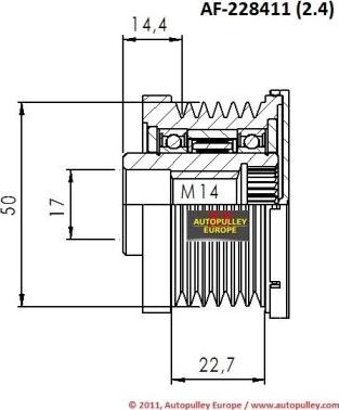 AINDE AF228411 - Шкив генератора, муфта autodnr.net