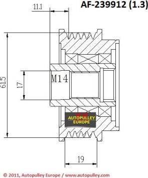 AINDE AF239912 - Шкив генератора, муфта autodnr.net