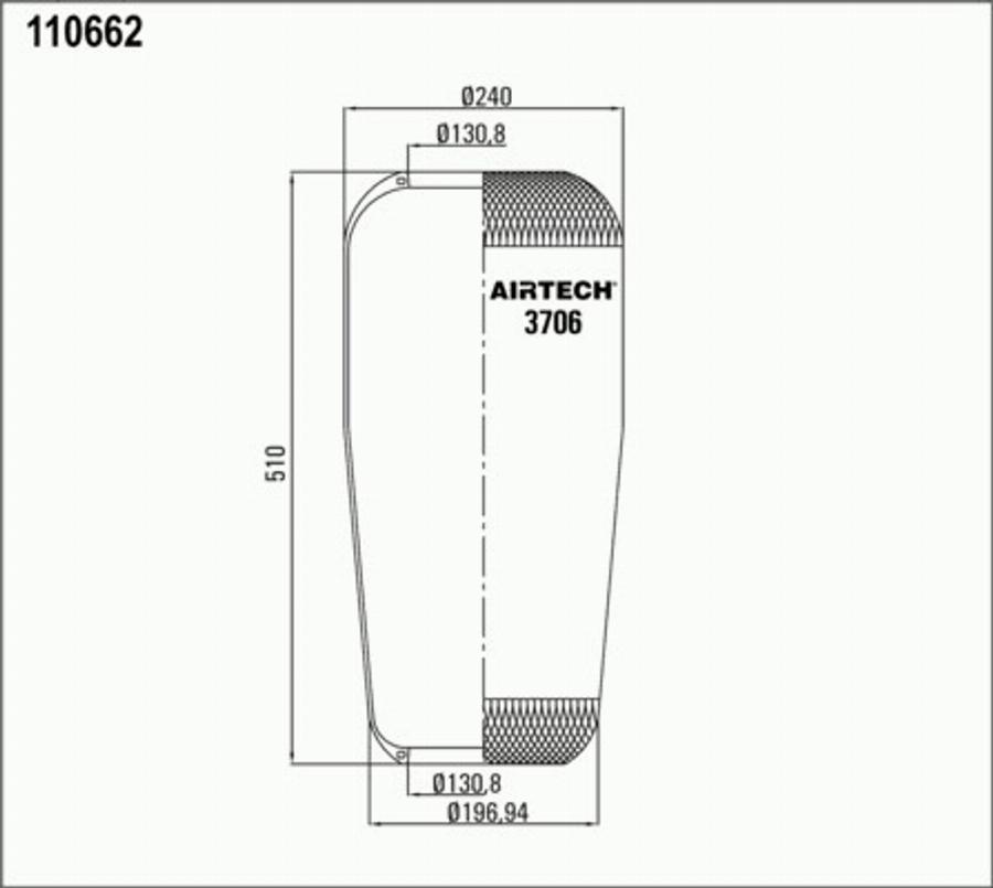 Airtech 3706 - Кожух пневматичної ресори autocars.com.ua