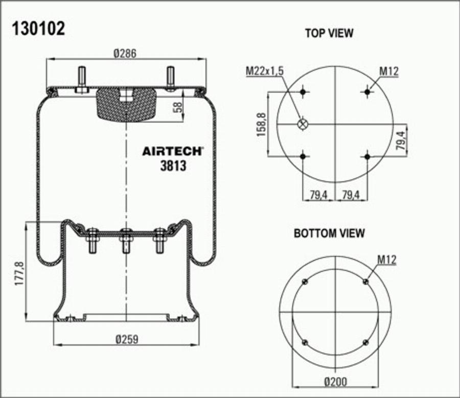 Airtech 3813K - Кожух пневматической рессоры avtokuzovplus.com.ua