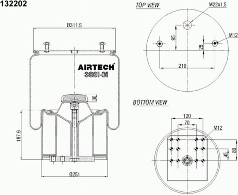 Airtech 3881-01KPP - Кожух пневматичної ресори autocars.com.ua