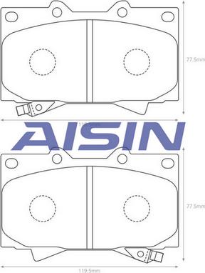 AISIN A1N005 - Гальмівні колодки, дискові гальма autocars.com.ua