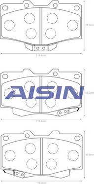 AISIN A1N021 - Гальмівні колодки, дискові гальма autocars.com.ua