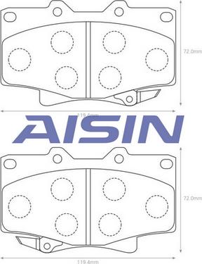 AISIN A1N023 - Тормозные колодки, дисковые, комплект avtokuzovplus.com.ua