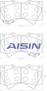 AISIN A1N156 - Гальмівні колодки, дискові гальма autocars.com.ua