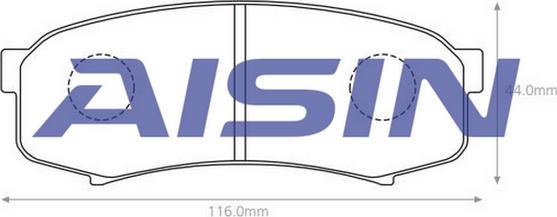 AISIN A2N012 - Тормозные колодки, дисковые, комплект avtokuzovplus.com.ua