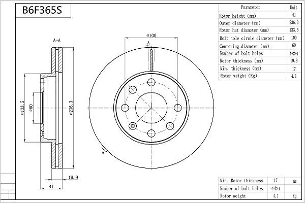 Aisin B6F365S - Тормозной диск autodnr.net