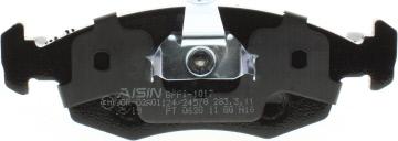 AISIN BPFI-1017 - Тормозные колодки, дисковые, комплект avtokuzovplus.com.ua