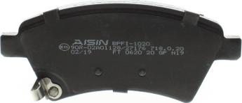 AISIN BPFI-1020 - Гальмівні колодки, дискові гальма autocars.com.ua