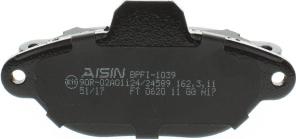 AISIN BPFI-1039 - Гальмівні колодки, дискові гальма autocars.com.ua