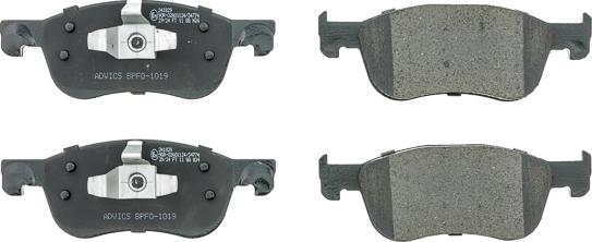 AISIN BPFO-1019 - Гальмівні колодки, дискові гальма autocars.com.ua