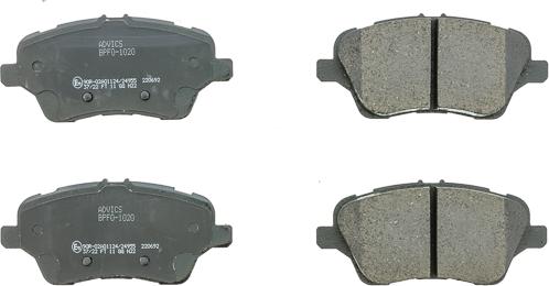 AISIN BPFO-1020 - Гальмівні колодки, дискові гальма autocars.com.ua