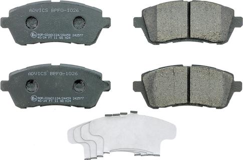 AISIN BPFO-1026 - Гальмівні колодки, дискові гальма autocars.com.ua