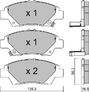 Aisin BPHO-1902 - Тормозные колодки, дисковые, комплект avtokuzovplus.com.ua