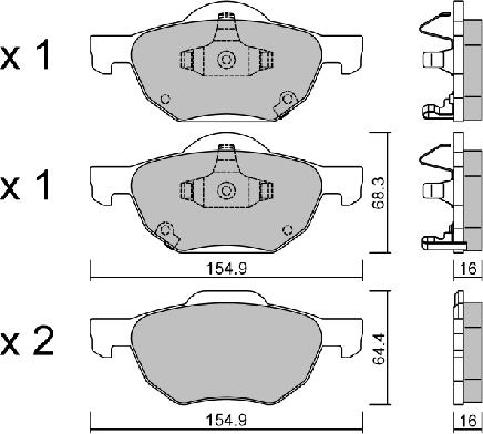 Aisin BPHO-1903 - Тормозные колодки, дисковые, комплект avtokuzovplus.com.ua