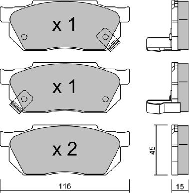 Aisin BPHO-1906 - Тормозные колодки, дисковые, комплект avtokuzovplus.com.ua