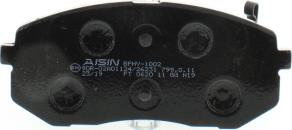 AISIN BPHY-1002 - Тормозные колодки, дисковые, комплект autodnr.net