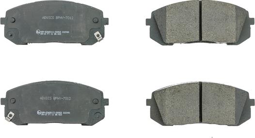 AISIN BPHY-7012 - Гальмівні колодки, дискові гальма autocars.com.ua