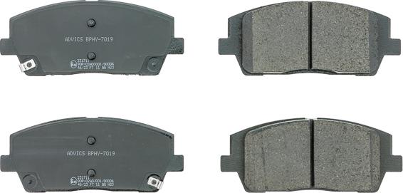 AISIN BPHY-7019 - Гальмівні колодки, дискові гальма autocars.com.ua