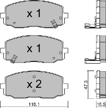 AISIN BPKI-1001 - Тормозные колодки, дисковые, комплект avtokuzovplus.com.ua