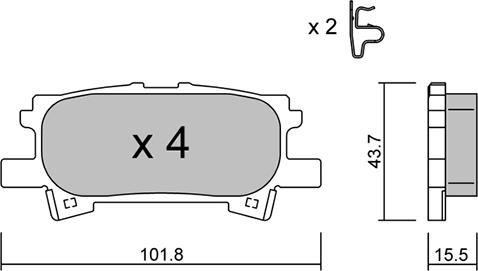 Aisin BPLX-2001 - Тормозные колодки, дисковые, комплект avtokuzovplus.com.ua