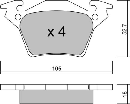 Aisin BPMB-2008 - Гальмівні колодки, дискові гальма autocars.com.ua