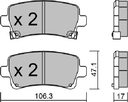 Aisin BPOP-2002 - Гальмівні колодки, дискові гальма autocars.com.ua