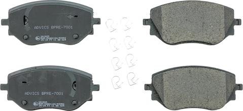 AISIN BPRE-7001 - Гальмівні колодки, дискові гальма autocars.com.ua