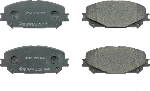 AISIN BPRE-7004 - Гальмівні колодки, дискові гальма autocars.com.ua